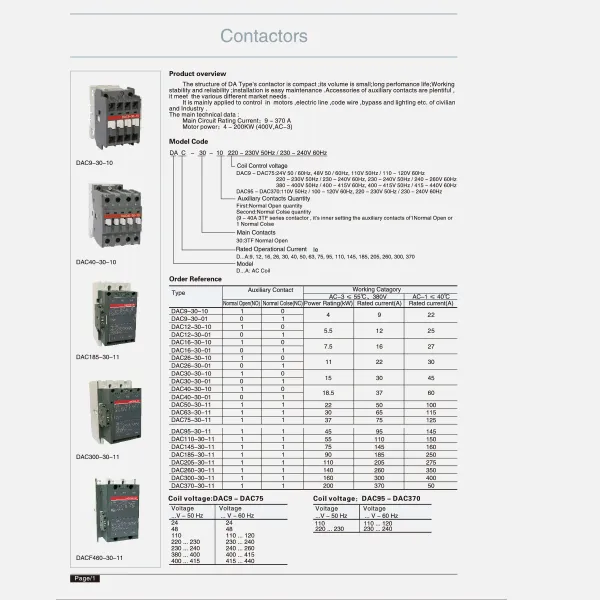 A seri kontaktor-katalog-saka CDADA